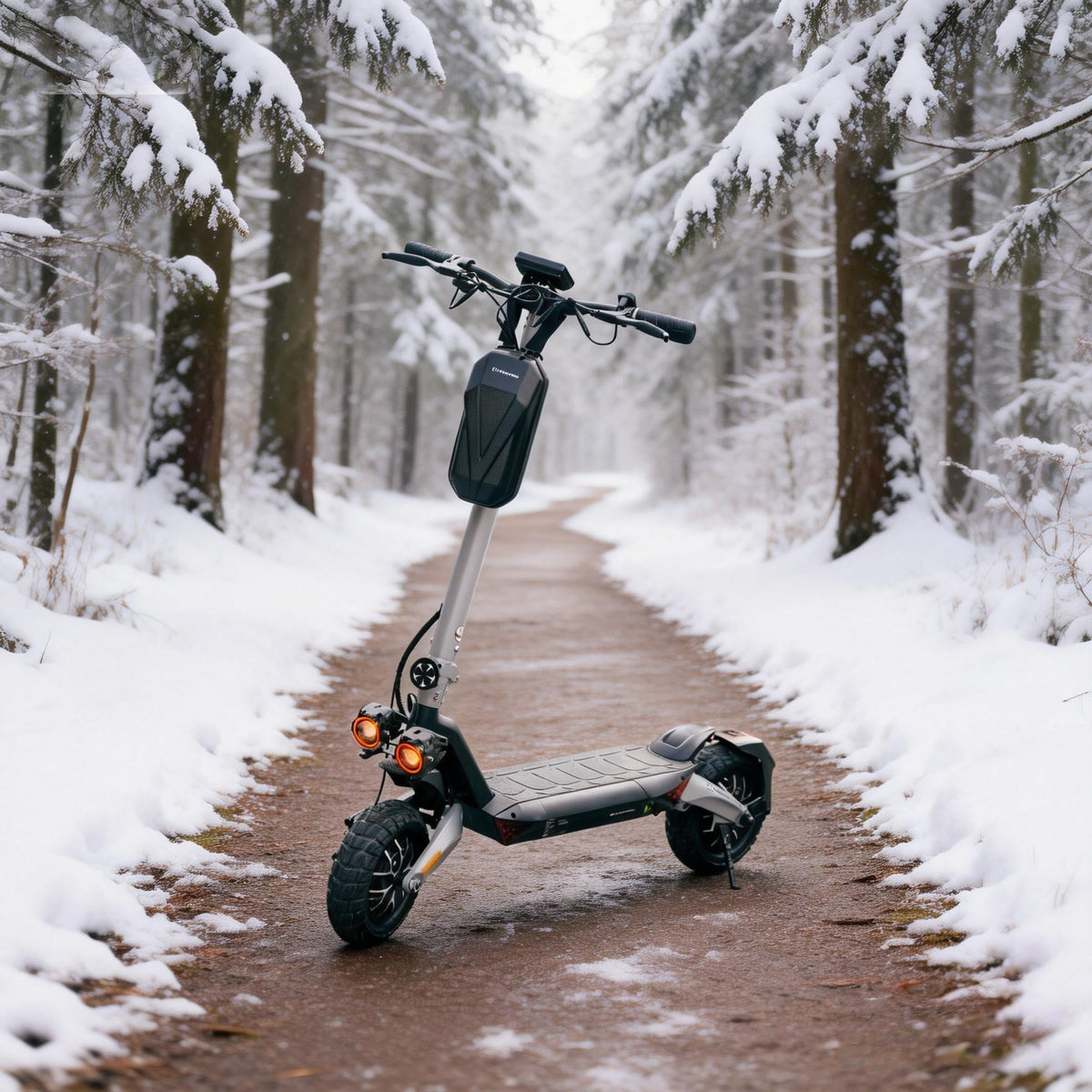 E Scooter Im Winter Drauãÿen Stehen Lassen