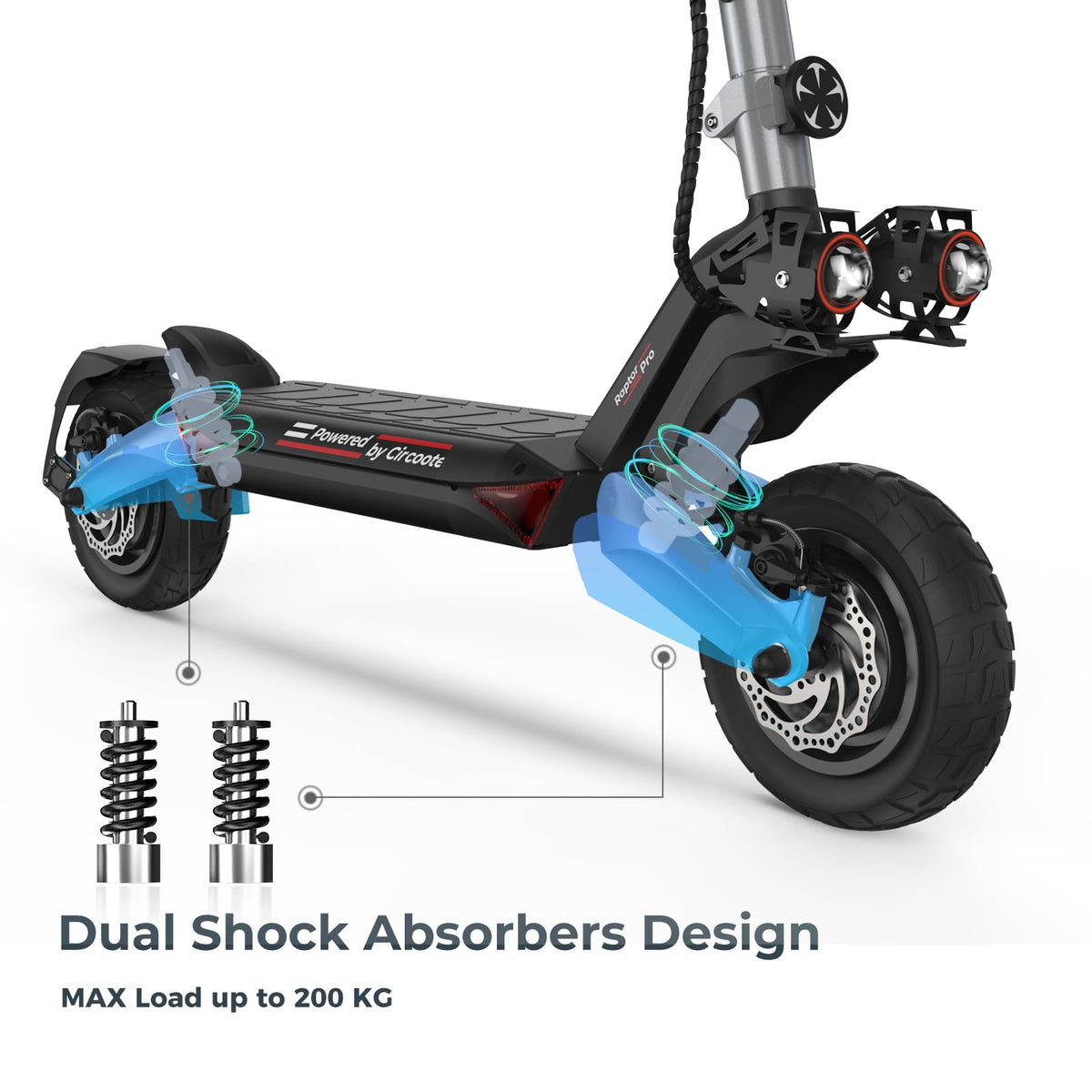 Mobulaa Raptor Pro Raptor Pro | 1600W Dual Motor & 45KM/H | CIRCOOTER Off-road Electric ...